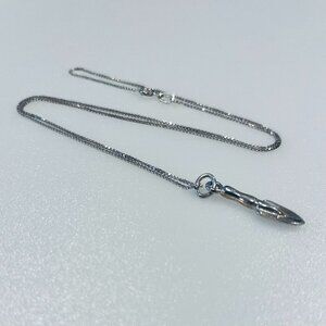 Sterling Silver Garden Trowel Pendant Necklace Italy Box Chain